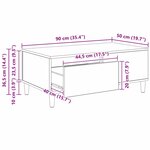 vidaXL Table basse Chêne noir 90 x 50 x 35 cm Bois d'ingénierie
