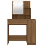 vidaXL Coiffeuse avec LED Chêne marron 86 5x35x136 cm
