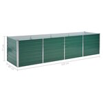 vidaXL Lit surélevé de jardin Acier galvanisé 320x80x77 cm Vert