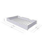 Tiroir à roulettes rangement ou lit - blanc pour lit 90 x 200 cm
