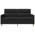 vidaXL Canapé à 2 places Noir 140 cm Tissu