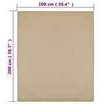 vidaXL Drap-housse Jersey Taupe 100x200 cm Coton
