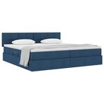 vidaXL Lit avec rangement et matelas avec matelas Bleu 200 x 200 cm