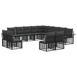 vidaXL Ensemble de canapés d'extérieur 13 pc Noir et Gris foncé