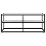 vidaXL Meuble TV noir avec verre marbre blanc 100x40x40 cm