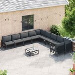 vidaXL Ensemble de canapé de jardin Anthracite Acier