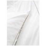 TODAY Parure de couette Leonie - 100% Percale de Coton - 220 x 240 cm - Blanc chantilly et mastic TODAY