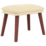 vidaXL Chaise de relaxation avec repose-pied Crème Tissu