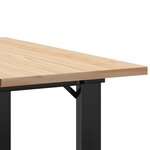 vidaXL Table basse cadre en O 70x70x40 cm bois de pin massif et fonte