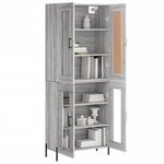 vidaXL Buffet haut Sonoma gris 69 5x34x180 cm Bois d'ingénierie