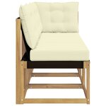 vidaXL Canapé d’extérieur milieu et coin avec coussin 3 Pièce Blanc
