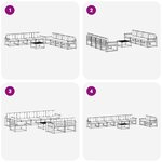 vidaXL Ensemble de canapés d'extérieur 9 Pièces Blanc et gris clair
