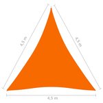 vidaXL Voile de parasol Tissu Oxford triangulaire 4 5x4 5x4 5 m Orange