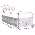 vidaXL Sommier à lattes de lit avec matelas Gris foncé 80x200 cm Tissu