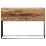 vidaXL Table console 110x30x75 cm bois de manguier massif brut et fer