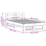 vidaXL Cadre de lit Marron cire 120 x 190 cm Bois massif en pin