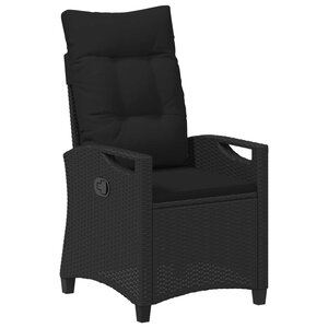 vidaXL Chaises de jardin inclinables Noir 56 x 60 x 112 cm
