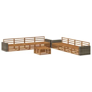 vidaXL Ensemble de canapés d'extérieur 9 pc Naturel