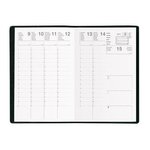 Agenda Semainier olympe 16 x24 cm 1S / 2P Noir EXDI