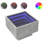 vidaXL Table d'appoint et LED gris béton 40x40x30 cm bois d'ingénierie