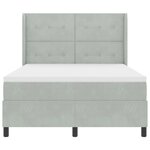 Box Spring VidaXL avec Matelas & Lumière LED Gris Clair 140x200 cm Velours