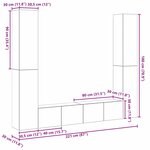 vidaXL Meuble TV 6 Pièces Marron 221 x 30 x 180 cm Bois d'ingénierie