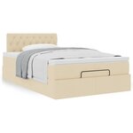 vidaXL Cadre de lit ottoman avec matelas crème 120x200cm tissu