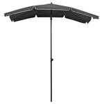 vidaXL Parasol de jardin avec mât 200x130 cm Anthracite