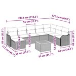 vidaXL Ensemble de Canapés de Jardin 9 Pièces Noir  blanc Grand