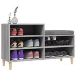 vidaXL Armoire à chaussures Sonoma gris 102x36x60 cm Bois d'ingénierie