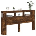 vidaXL Tête de lit à LED chêne fumé 180x18 5x103 5cm bois d'ingénierie