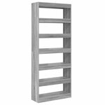 vidaXL Bibliothèque Gris Sonoma 80 x 30 x 198 cm Bois d'ingénierie