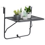 vidaXL Table de balcon Noir 60x40 cm Acier