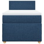 vidaXL Sommier à lattes de lit avec matelas Bleu 90x190 cm Tissu
