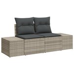 vidaXL Ensemble de Canapé de Jardin 7 pièces avec Coussins Gris Clair Rattan Poly