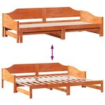 vidaXL Lit de jour et lit gigogne sans matelas 90x200 cm bois massif