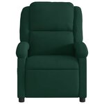 vidaXL Fauteuil inclinable électrique vert foncé velours