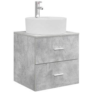 vidaXL Vanité de lavabo mural Gris béton 49 5 x 44 5 x 65 cm