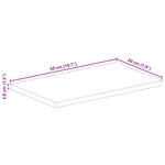 vidaXL Dessus de table 50x20x3 8 cm rectangulaire bois massif manguier