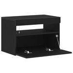 Meuble TV vidaXL avec des lumières LED en chêne noir  60x35x40 cm  en bois d'ingénierie