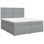 vidaXL Sommier à lattes de lit avec matelas Gris clair 200x200cm Tissu