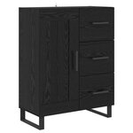 vidaXL Haut Armoire 2 Pièces Chêne noir Bois Aggloméré et Verre