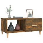 vidaXL Table basse chêne fumé 89 5x50x40 cm bois d'ingénierie