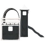 vidaXL Lit superposé sans matelas avec toboggan blanc noir 90x190 cm