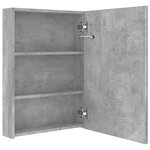 vidaXL Armoire de salle de bain à miroir LED gris béton 50x13x70 cm