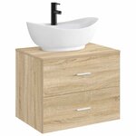 vidaXL Lavabo de salle de bains Noir Mat 59 x 35 x 21 cm métal