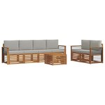 vidaXL Ensemble de canapés d'extérieur 7 pc Gris Naturel et Clair