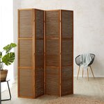 Paravent bois pans bambou marron