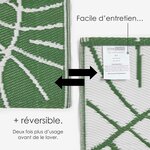 Tapis extérieur terrasse réversible - Tapis de jardin imperméable et résistant UV - Ada - Vert- 150x240 cm - HOMESCAPES