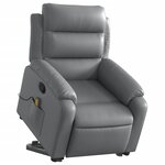 vidaXL Fauteuil inclinable de massage Gris Similicuir